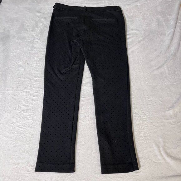 Old Navy Pixie Ankle Pants Textured Black Swiss Dot 8 High Rise Stretch - Picture 3 of 10